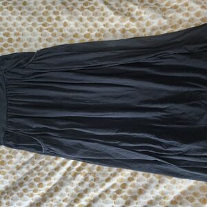 Garnet Hill Black Pleated Maxi Skirt for Cocktail